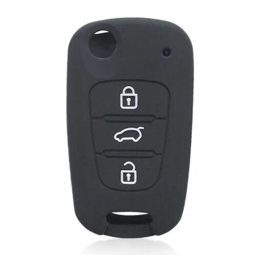 Szilikon tok 3 gombos Hyundai/Kia bicskakulcsra (fekete)